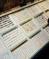 Large display of gold rings