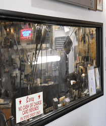 View into the jewelry and watch repair lab